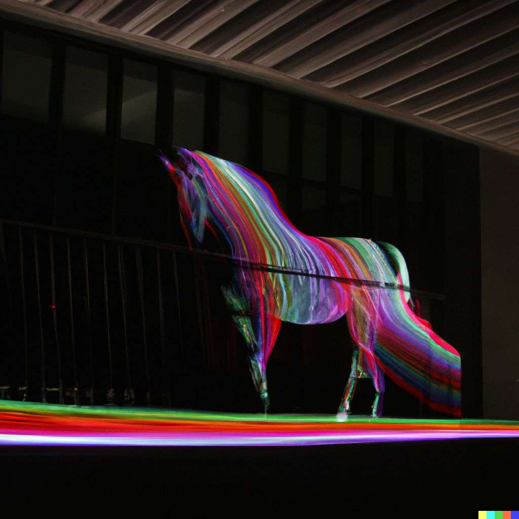 a horse, light painting by Gabriel Dawe